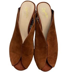 Seychettes Open Toe Suede Leather Mule